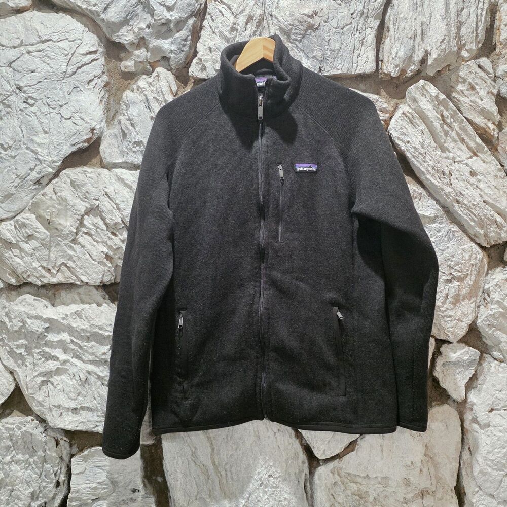 Patagonia Better Sweater Men's Black Full Zip Fleece Jacket Zipped M *LOGO FLAW*